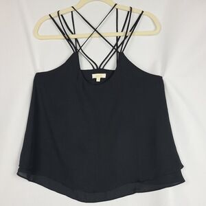 Dani Collection Camisole Black Strappy Size M Sheer Sexy